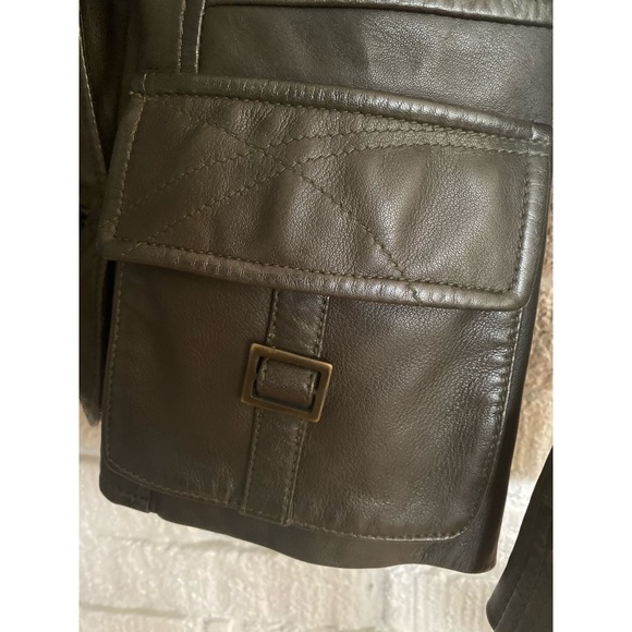 Danier Army Green Leather Jacket - Picture 6 of 6